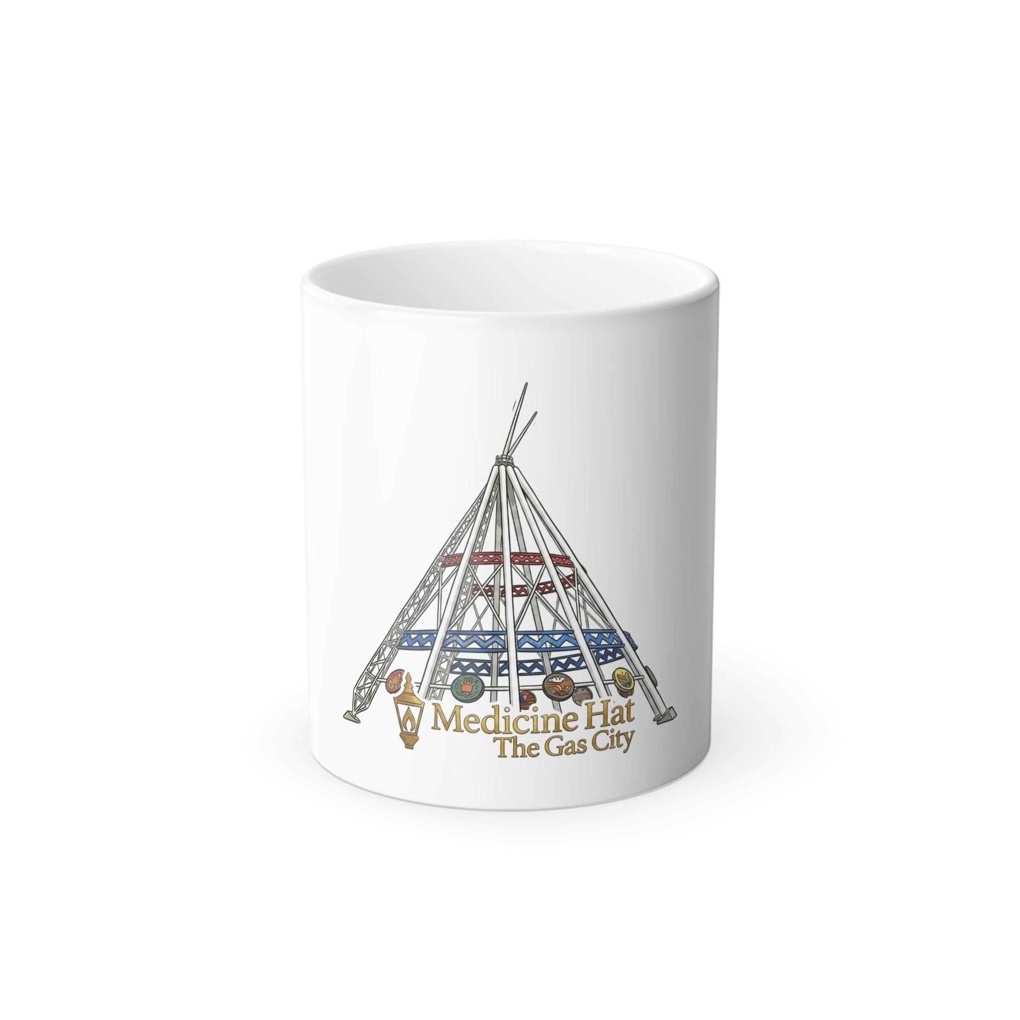 Medicine Hat Teepee Color Morphing Mug — "Medicine Hat The Gas City" 11oz