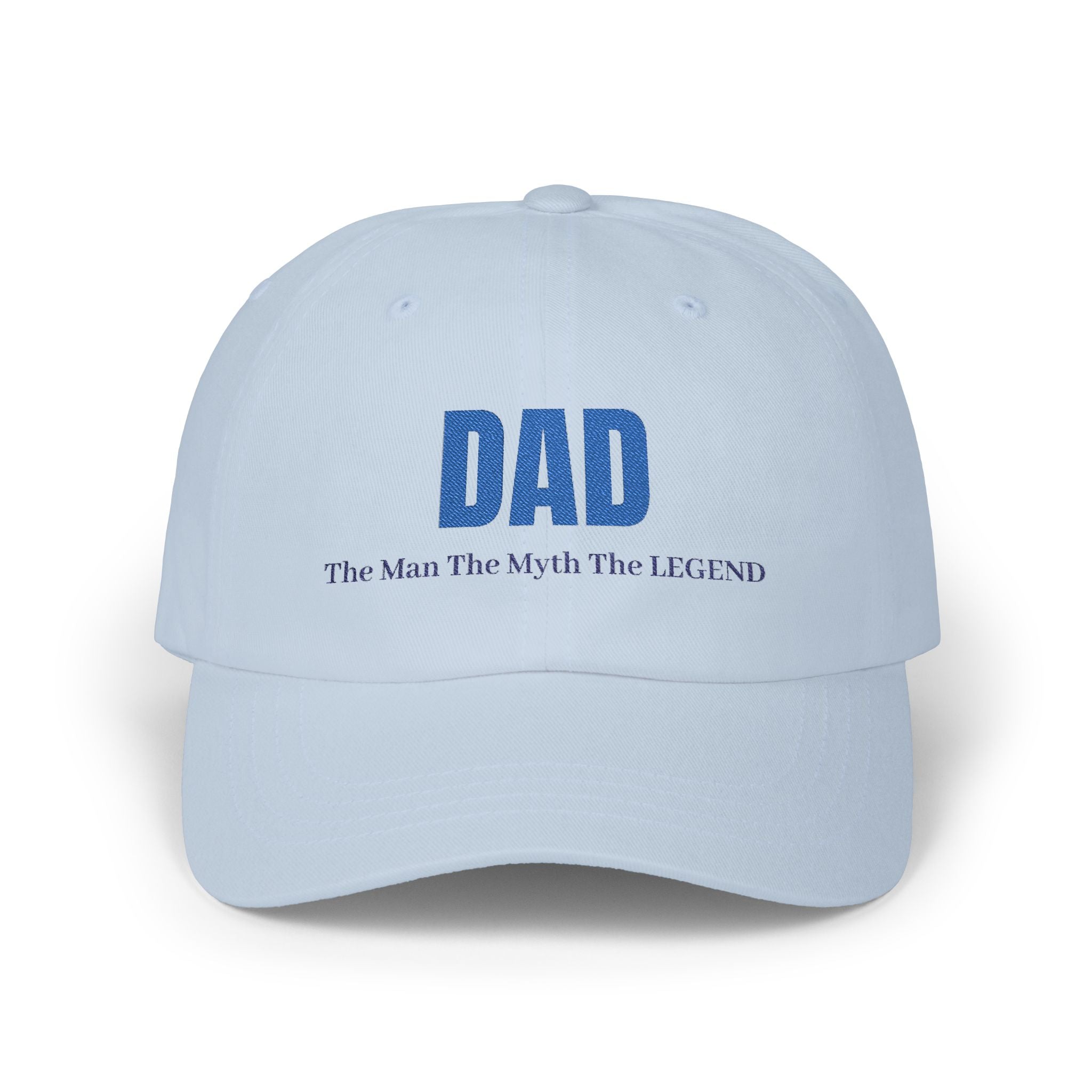 Dad Cap — “DAD: The Man The Myth The LEGEND” Embroidered Baseball Hat
