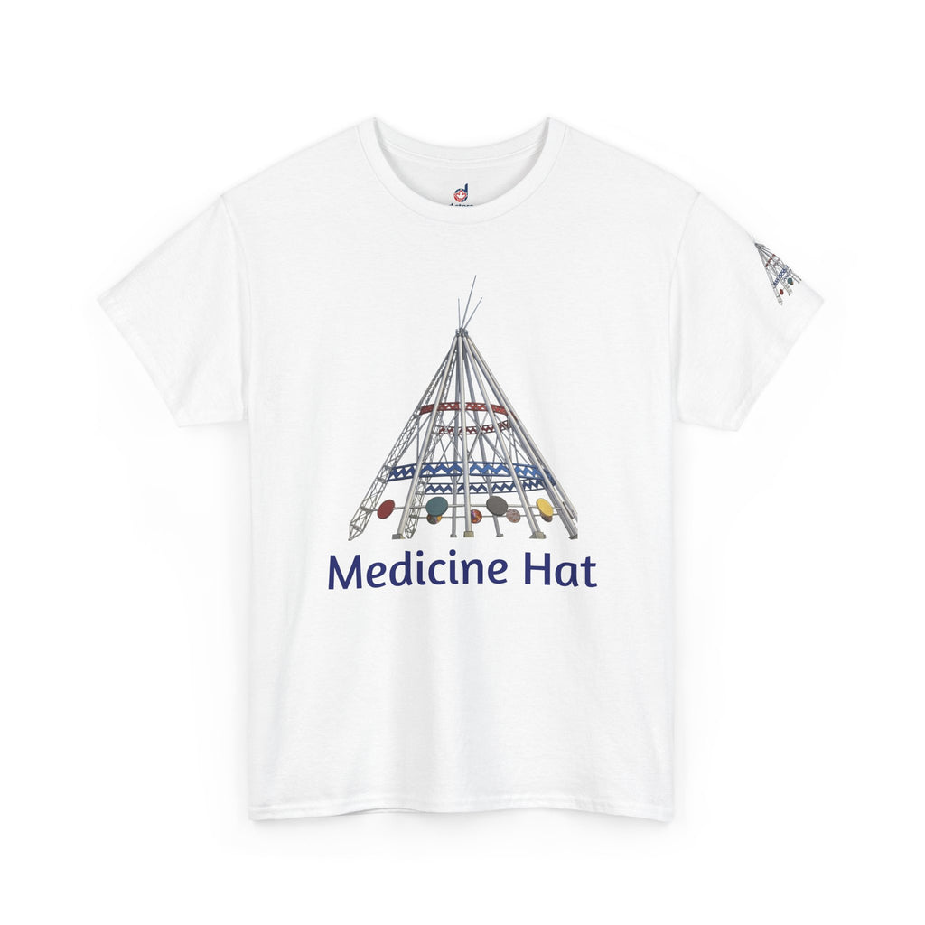 Medicine Hat Tee — Tipi Illustration T‑Shirt (Canada Pride)