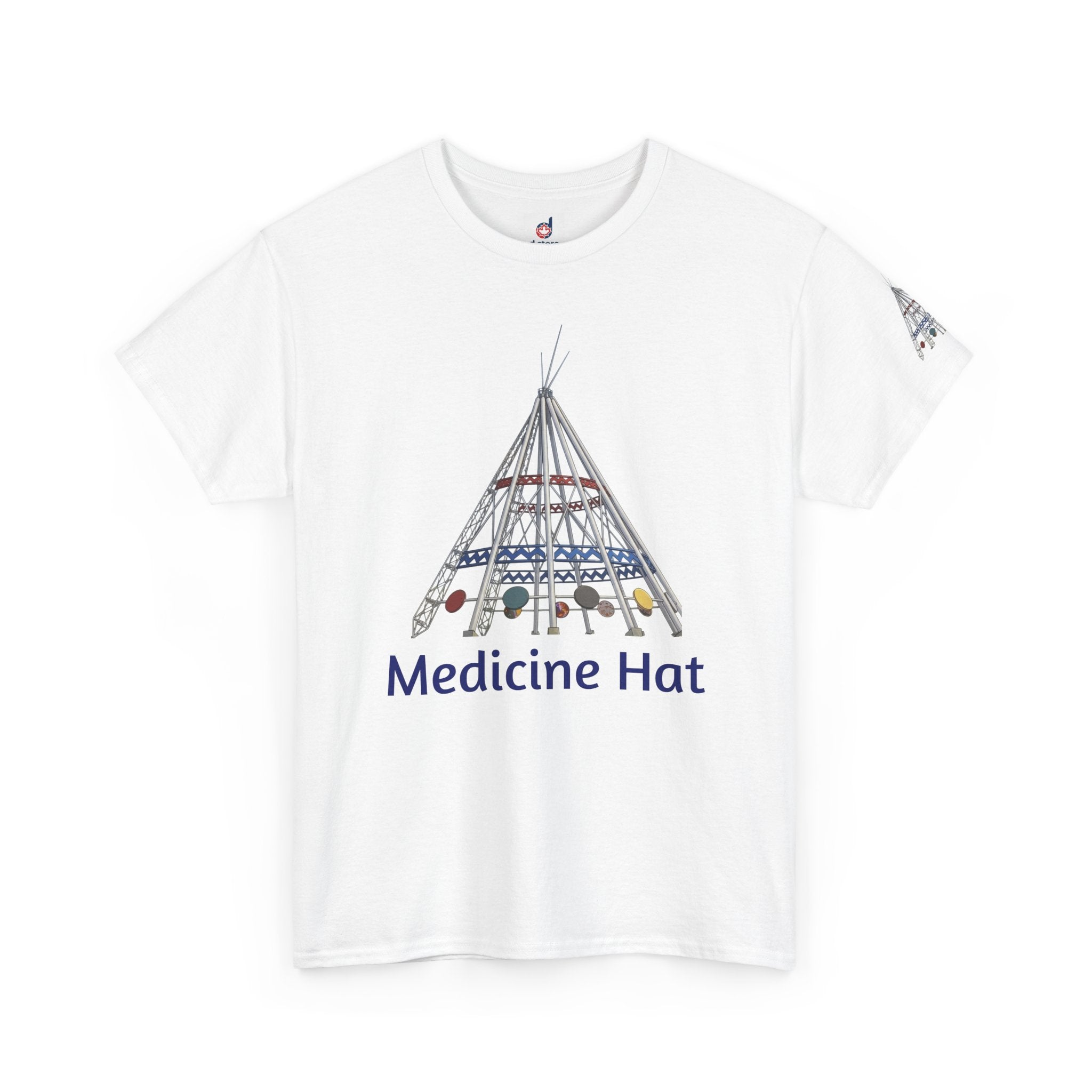 Medicine Hat Tee — Tipi Illustration T‑Shirt (Canada Pride)