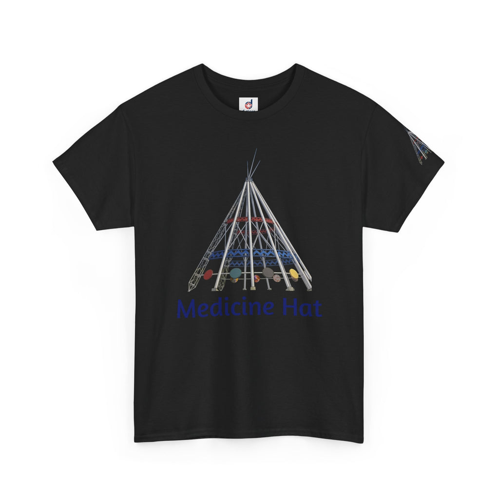 Medicine Hat Tee — Tipi Illustration T‑Shirt (Canada Pride)